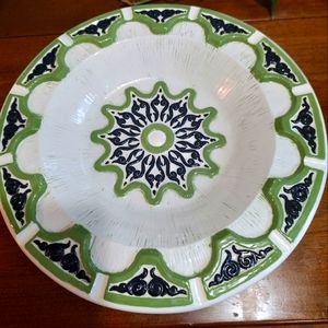 Mid century modern vintage ceramic large party ashtray